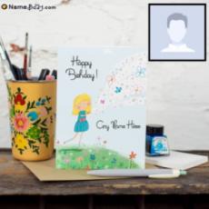 Sister birthday card with name and photo editor online