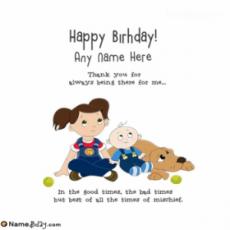 Write Name On Happy Birthday Sister Cards