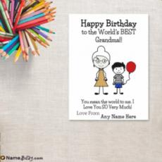 Name Birthday Cards For Grandma From Grandson
