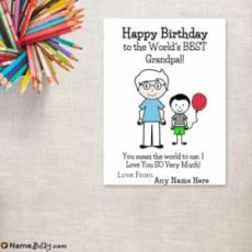 Name Birthday Cards For Grandpa From Grandson