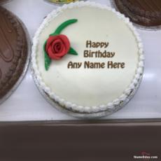 Romantic Birthday Cake For Girlfriend With Name And Photo