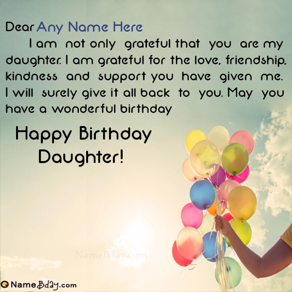 Name Birthday Wishes For Daughter From Mom
