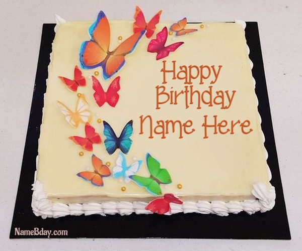 Butterfly Birthday Cake Input Name