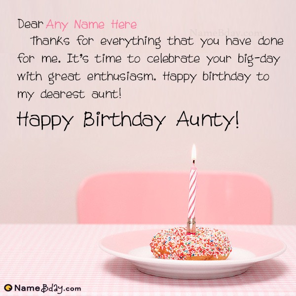Say Happy Birthday Aunty With Name