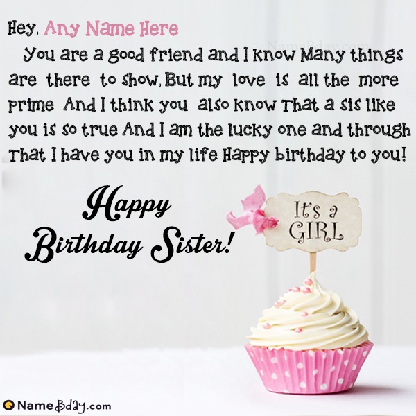 Happy Birthday Greetings For Sister With Name