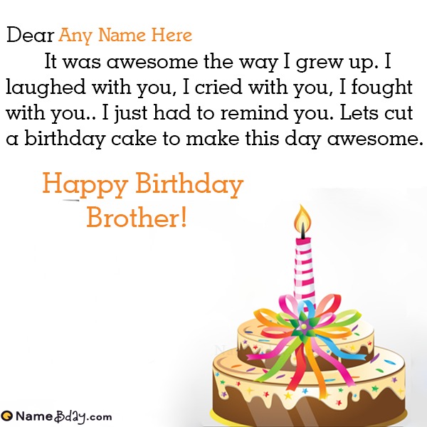 Best Happy Birthday Message For Brother With Name