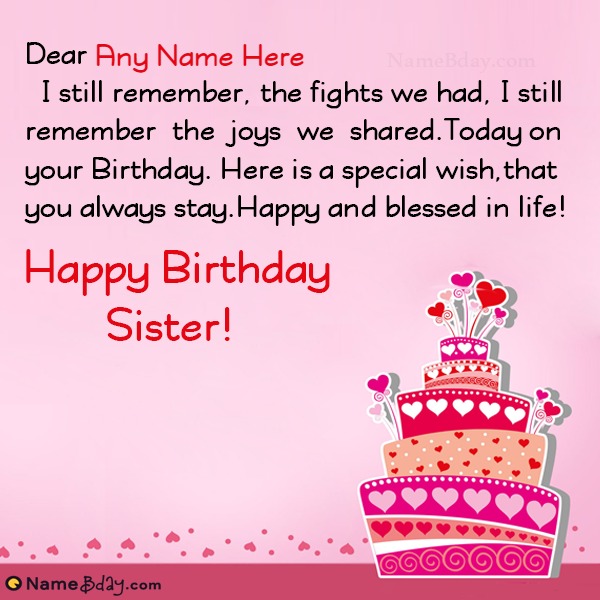 Happy Birthday To My Sister - Best Wishes For You