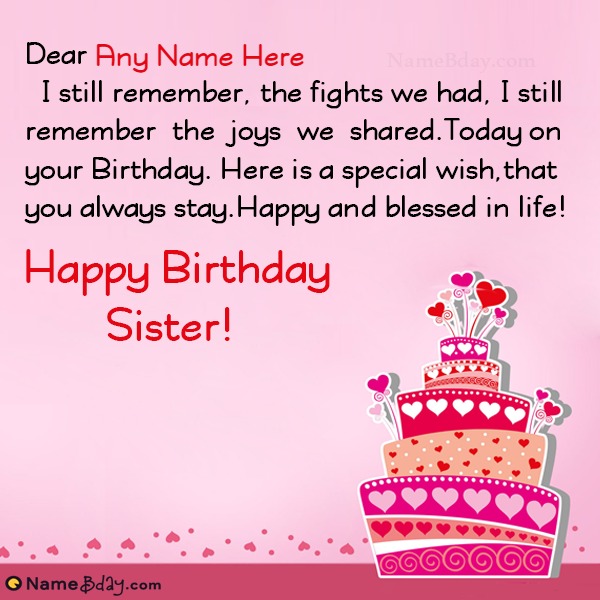 Happy Birthday To My Sister Best Wishes For You