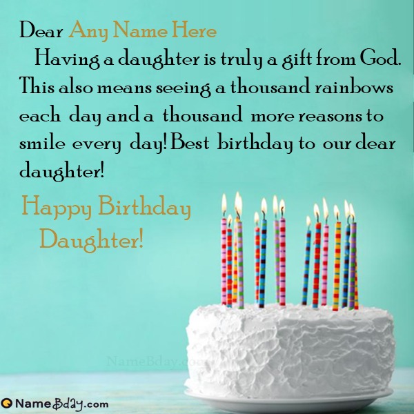 Inspirational Birthday Message For Daughter With Name