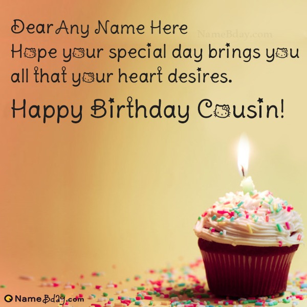 Name Birthday Wishes For Cousin Female