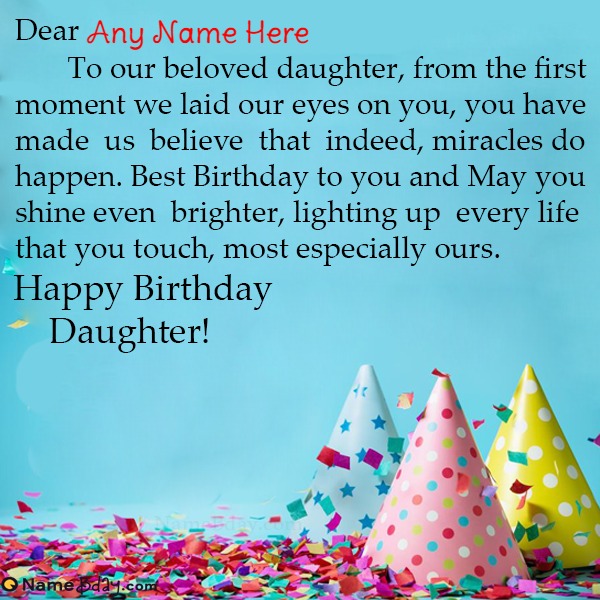 Name Birthday Wishes For Daughter From Mom And Dad