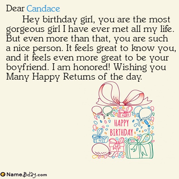Happy Birthday Candace Images of Cakes, Cards, Wishes