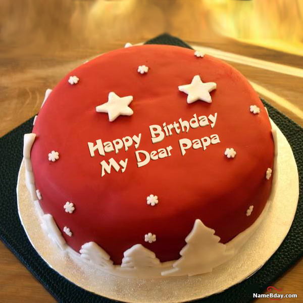 Happy Birthday My Dear Papa Image Of Cake Card Wishes