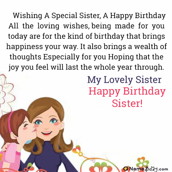 Happy Birthday My Lovely Sister Images of Cakes, Cards, Wishes