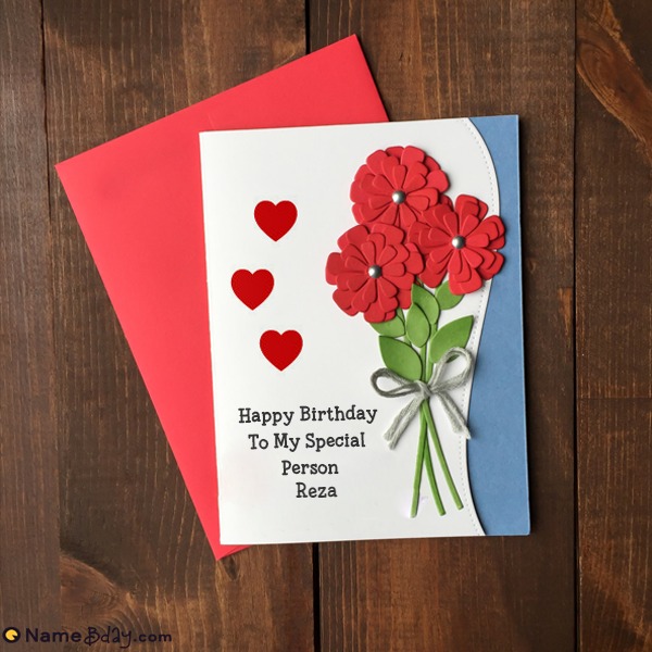 Happy Birthday Reza Images of Cakes, Cards, Wishes