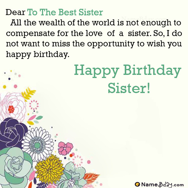 Happy Birthday To The Best Sister Images of Cakes, Cards, Wishes