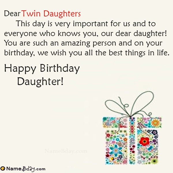 Happy Birthday Twin Daughters Images Of Cakes, Cards, Wishes