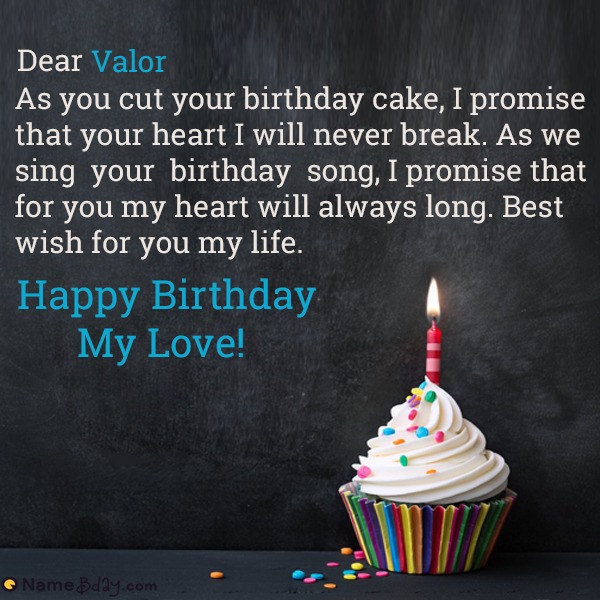 Happy Birthday Valor Images of Cakes, Cards, Wishes